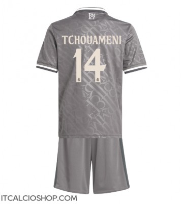 Real Madrid Aurelien Tchouameni #14 Terza Maglia Bambino 2024-25 Manica Corta (+ Pantaloni corti)